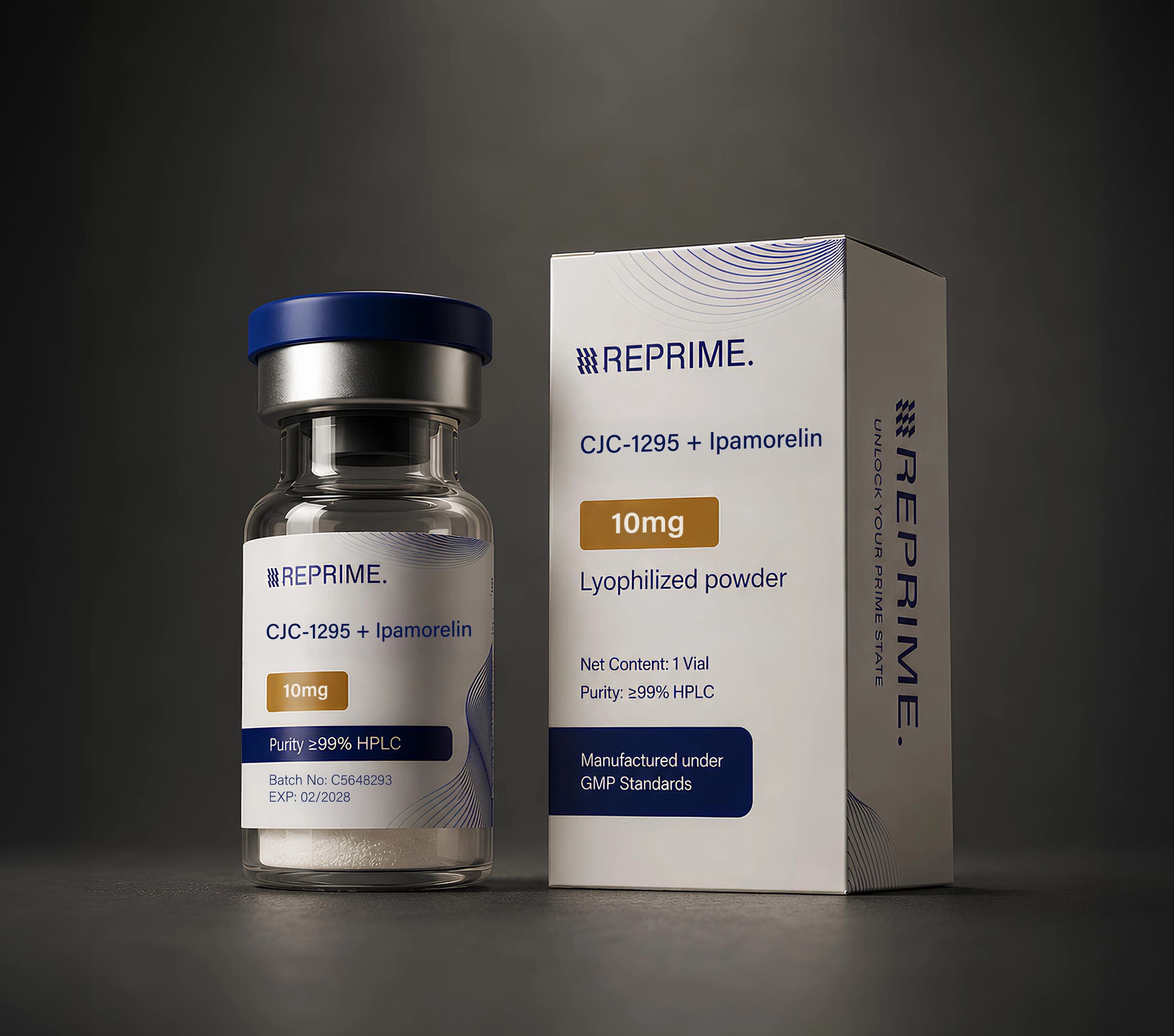 CJC-1295 + Ipamorelin — Blended GHRH / GHRP pair — research-grade peptide, HPLC verified