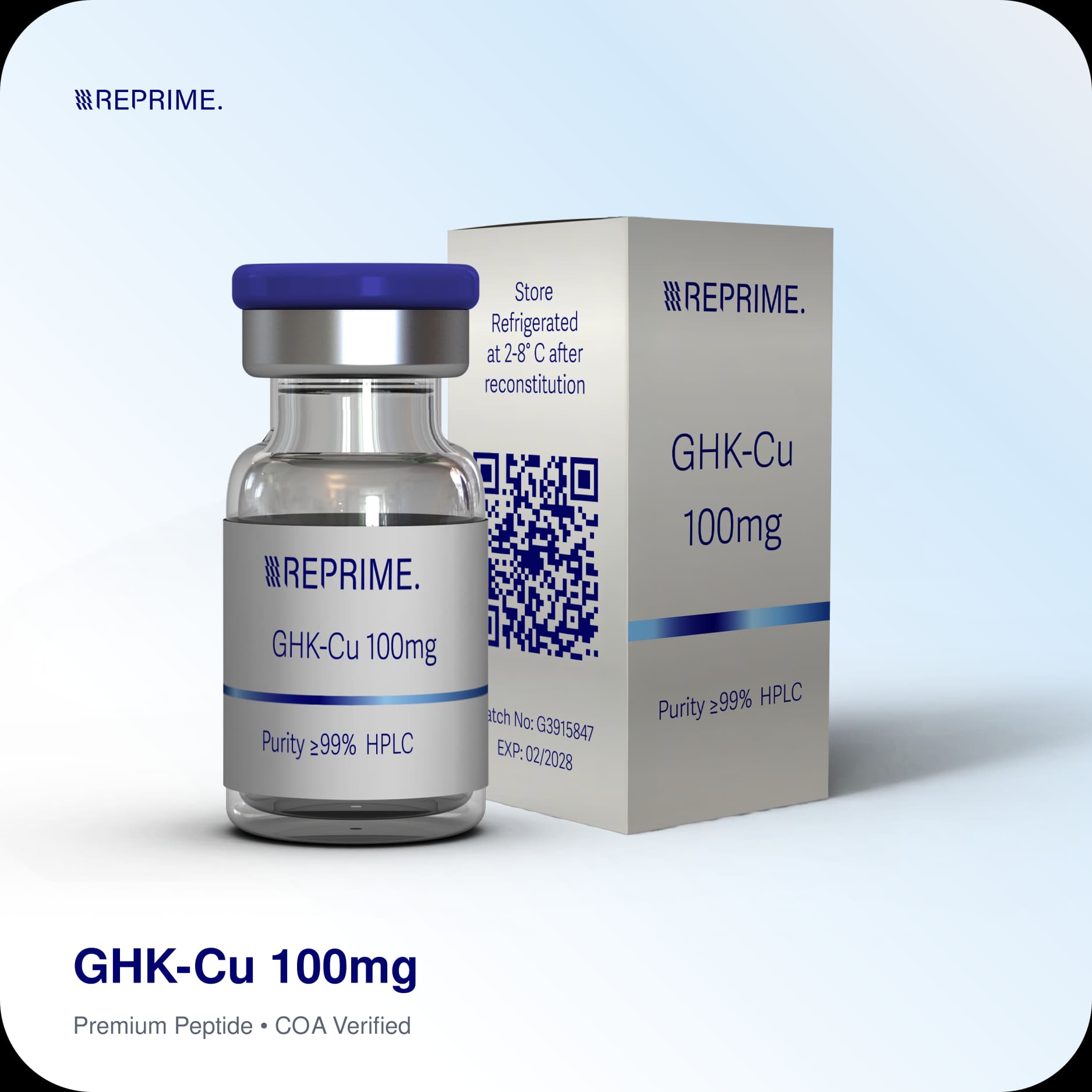 GHK-Cu — Copper-tripeptide complex — research-grade peptide, HPLC verified